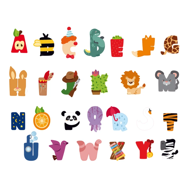 Sticker mural + Prénom alphabet pour enfants 