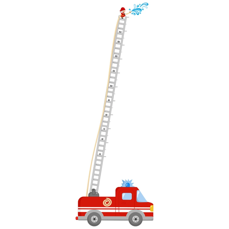 Wandtattoo Messlatte Feuerwehr 