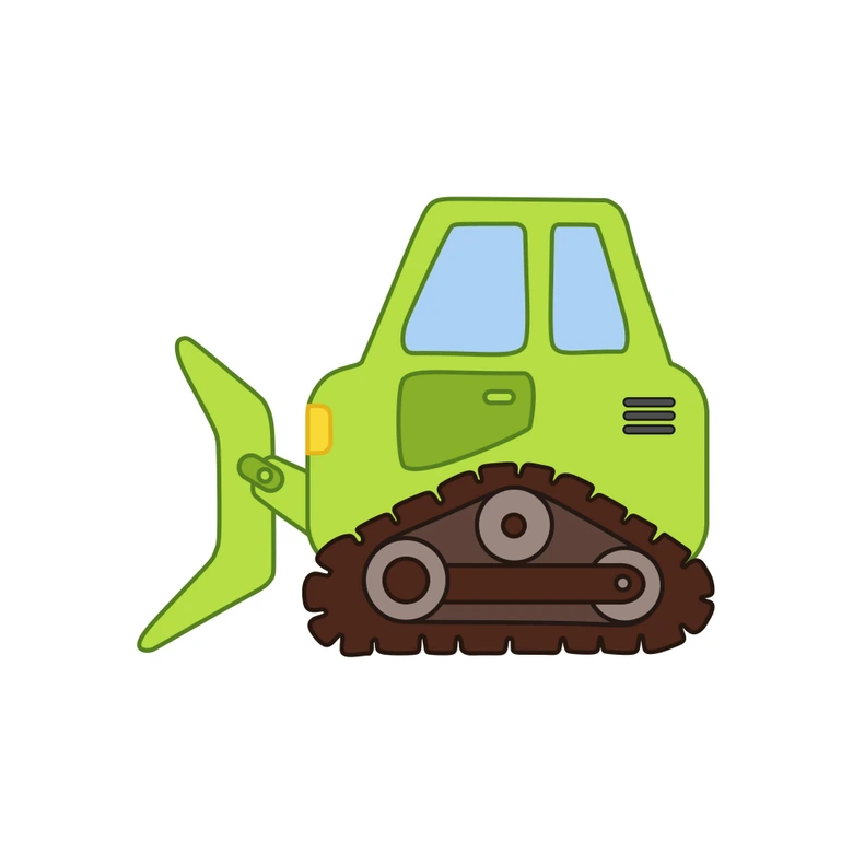 Sticker mural - Bulldozer 02 