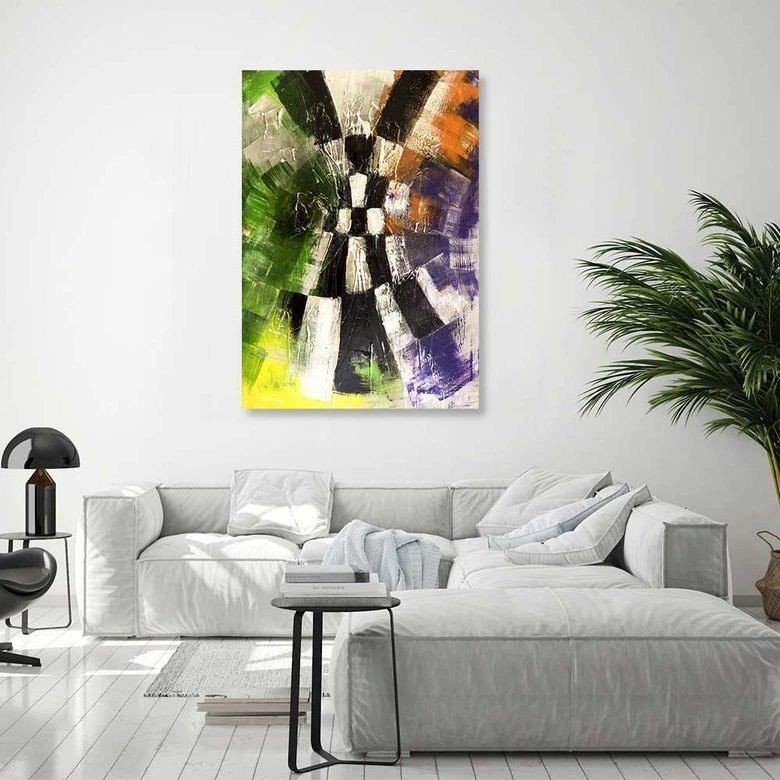 Canvasbillede, Abstrakt farvet maleri 
