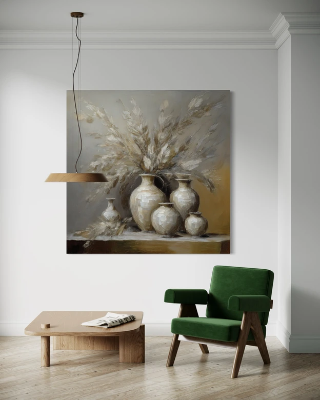 Leinwandbild Stillleben Blumen Vase 