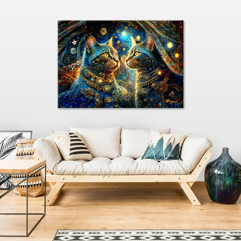 Leinwandbild, Katze Tiere Abstraktion 