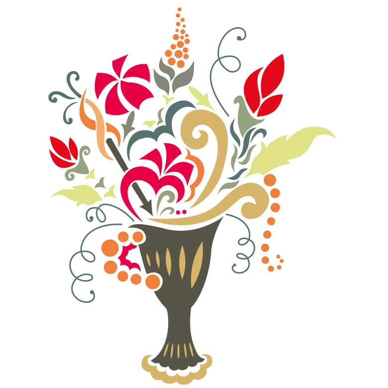 Wandtattoo Buket bunt 