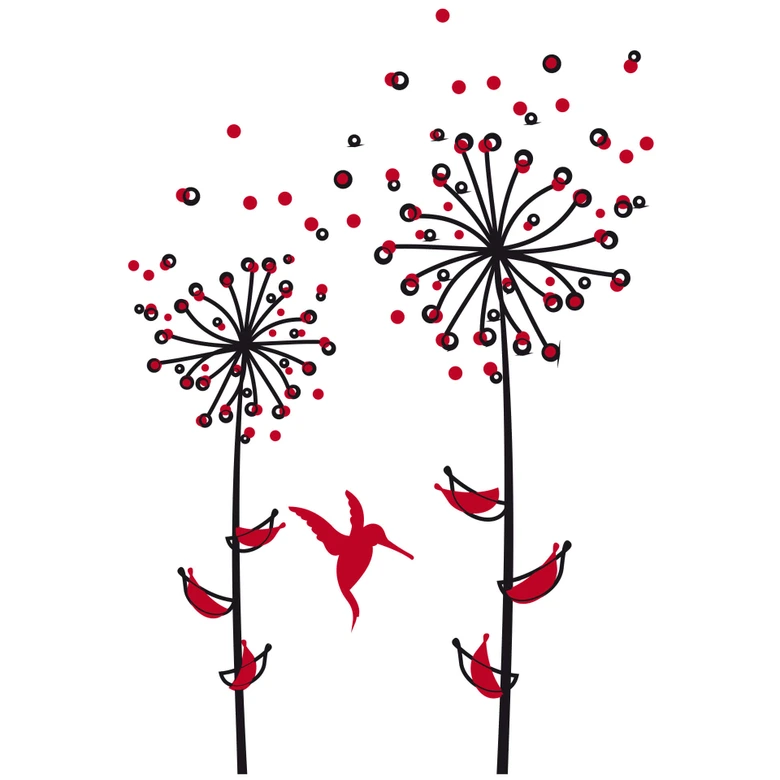 Dandelions Red Wall sticker 