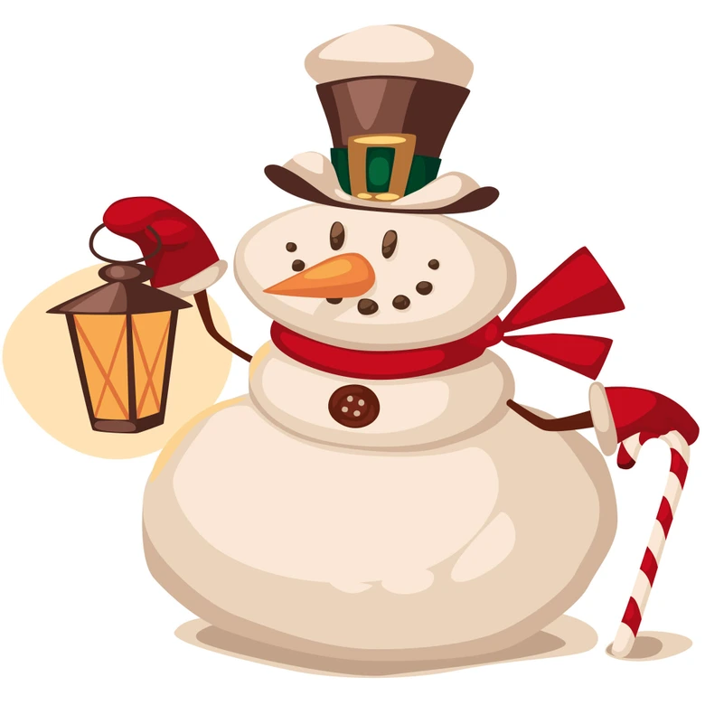 Sticker mural - Bonhomme de neige (vintage) 