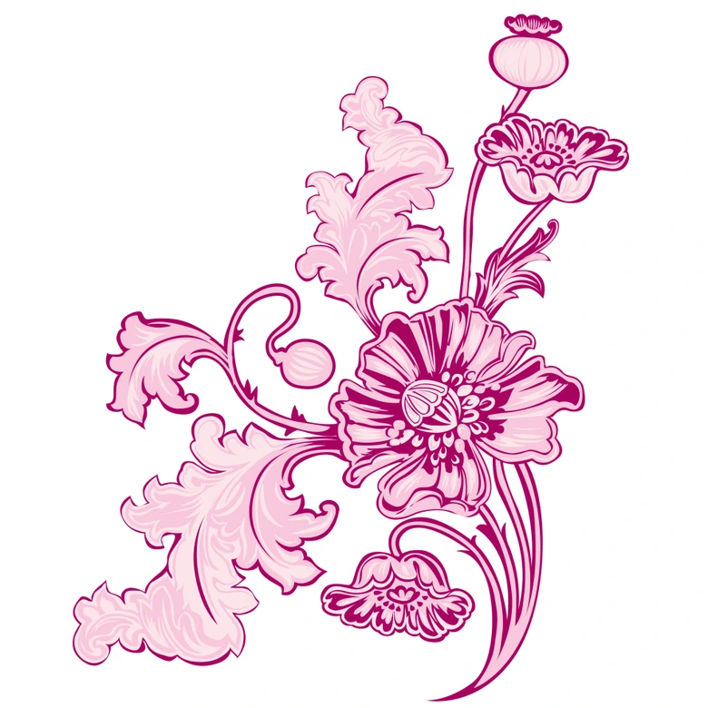 Wandtattoo Blumenranke 2 Brombeere 