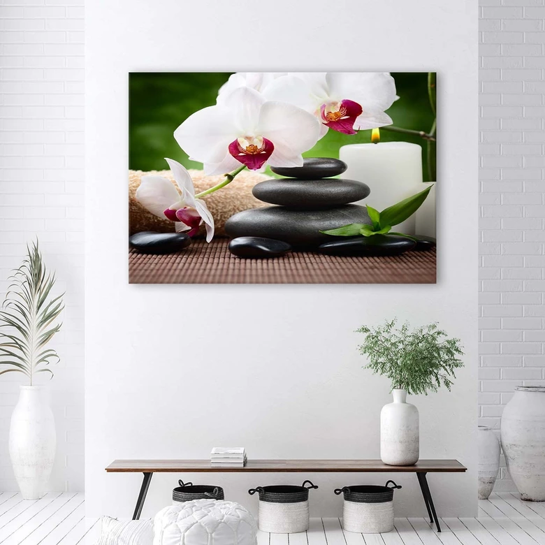 Leinwandbild, Orchideen Blumen Zen 