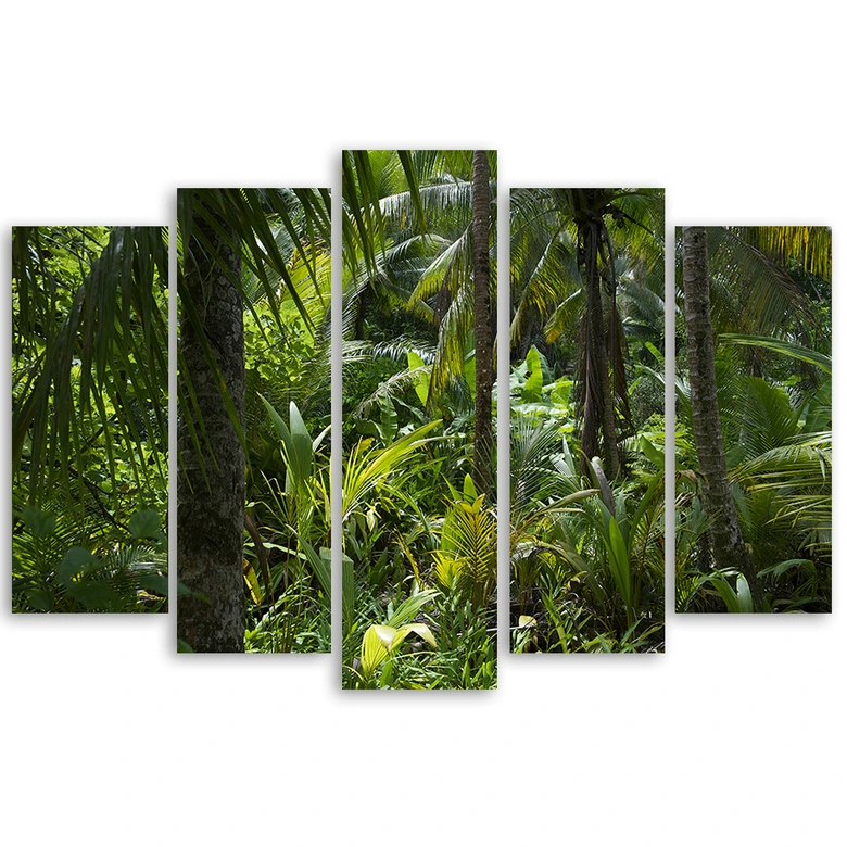 Leinwandbild 5 teilig, Wald Bäume Natur 