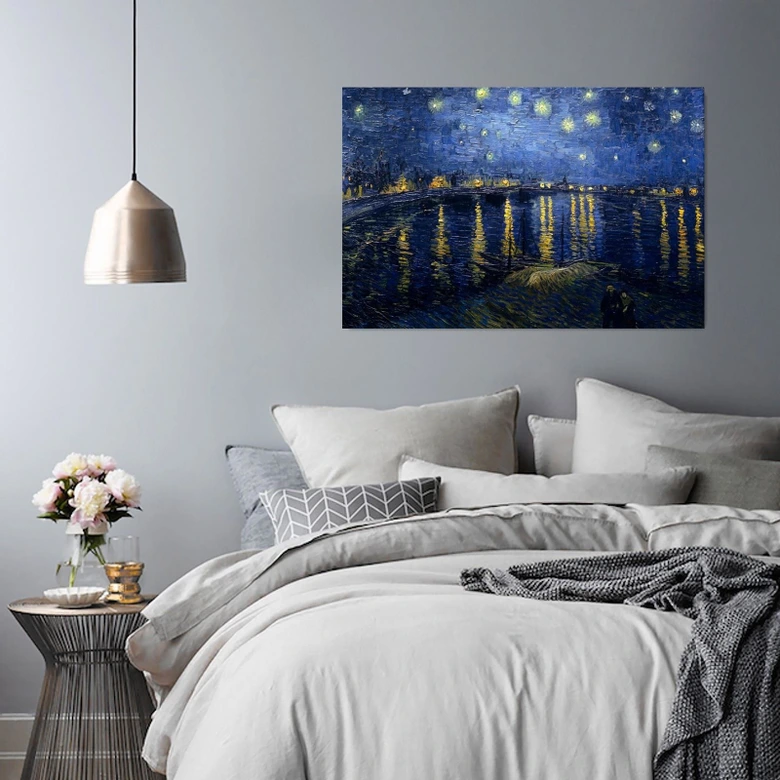 Tableau sur toile, Vincent van Gogh - Nuit étoilée sur le Rhône 