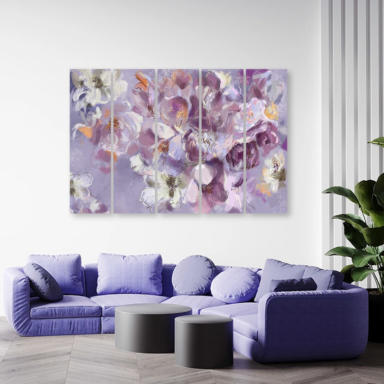 Leinwandbild 5 teilig, Iris Blume 