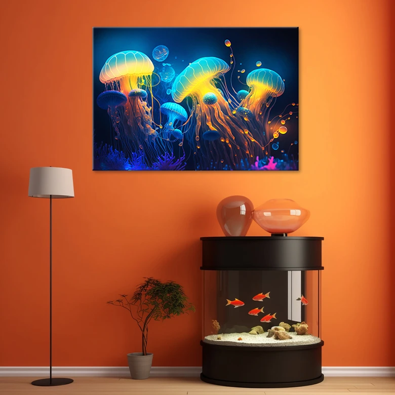 Canvas print, neon zee abstractie 