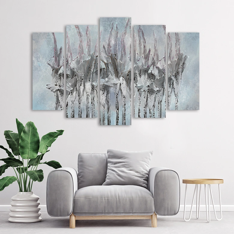 Leinwandbild 5 teilig, Pflanzen Blumen Simnitło 