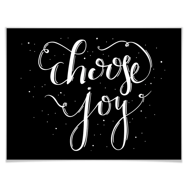 Poster Choose Joy - schwarz negativ 