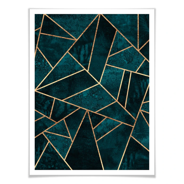 Poster Fredriksson - Blau-grüner Edelstein 