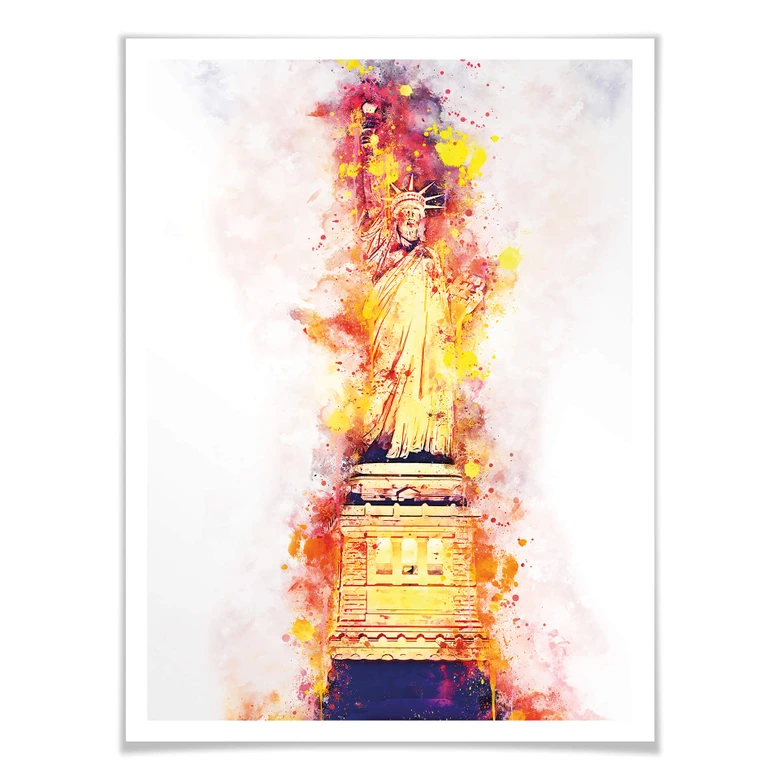 Poster Hugonnard - Watercolour: Statue of Liberty 