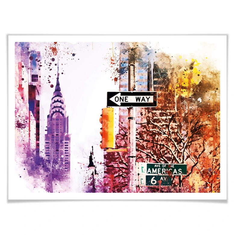 Poster Hugonnard - Watercolour: The Empire State Building 
