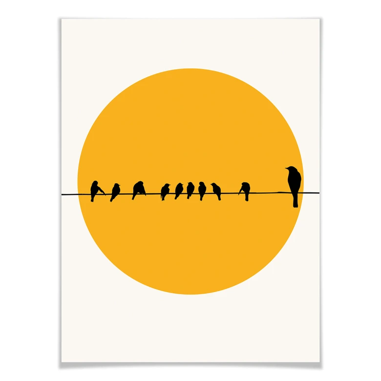 Poster Kubistika - Familie Vogel 