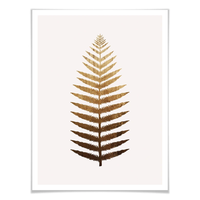 Poster Kubistika – Goldener Farn 