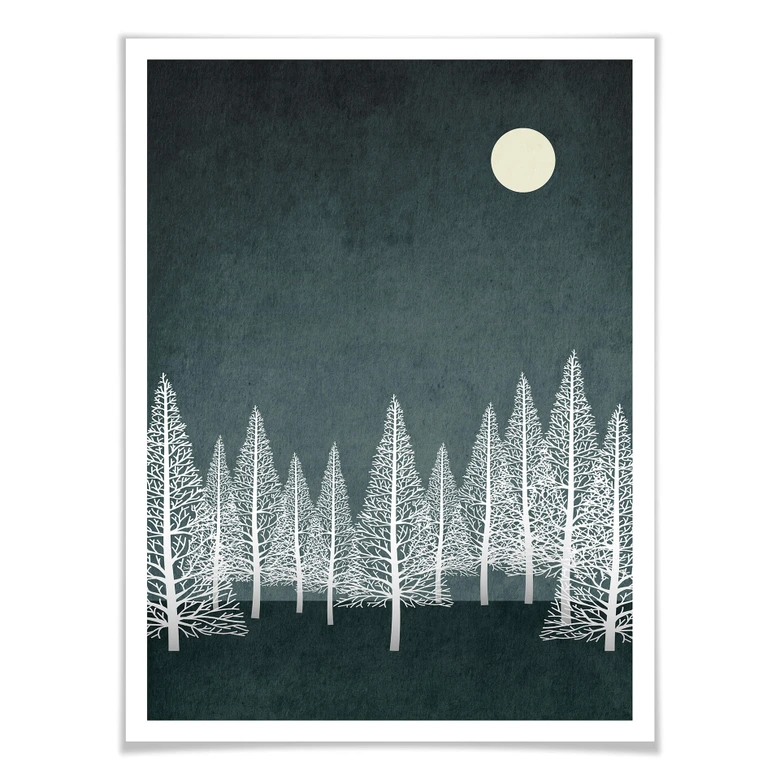Poster Kubistika – Kleiner Wintermond 