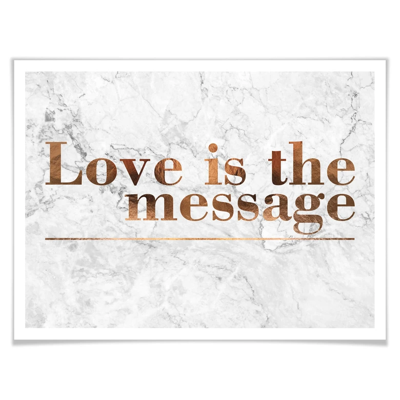 Affiche effet cuivré - Love is the message 