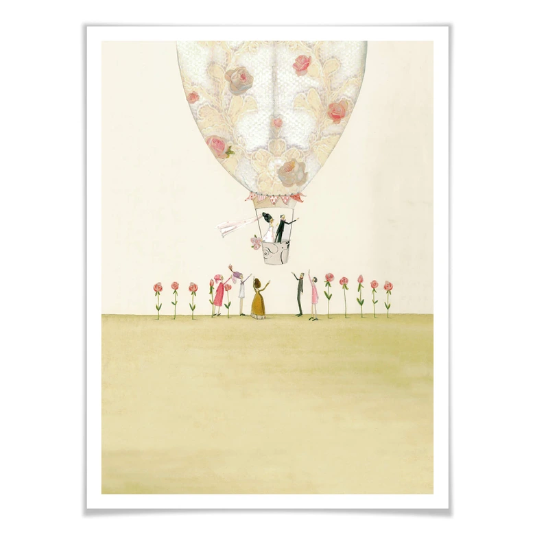 Póster Leffler - Globo de boda 