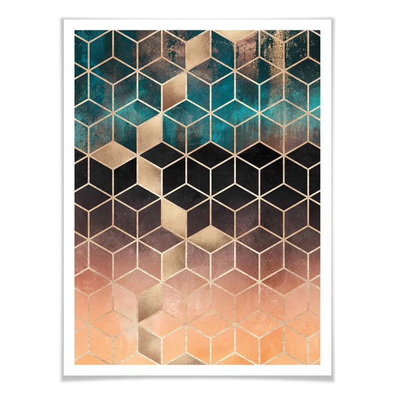 Poster Fredriksson - Goldgrüne Geometrie 