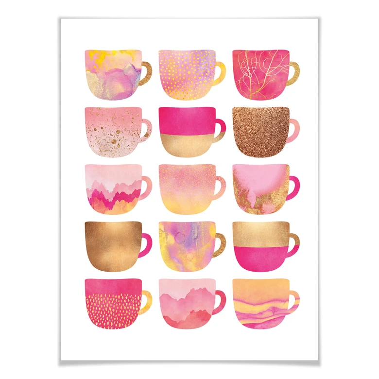 Poster Fredriksson - Kaffeetassen: Pretty Pink 