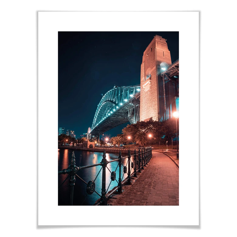 Poster Sydney bei Nacht - Die Brücke 