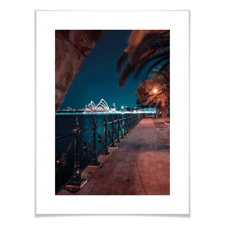 Poster Sydney bei Nacht - Die Promenade 