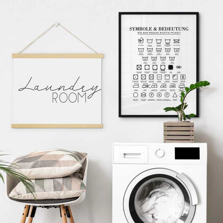 Poster - Symbole - Wie man Wäsche richtig pflegt 