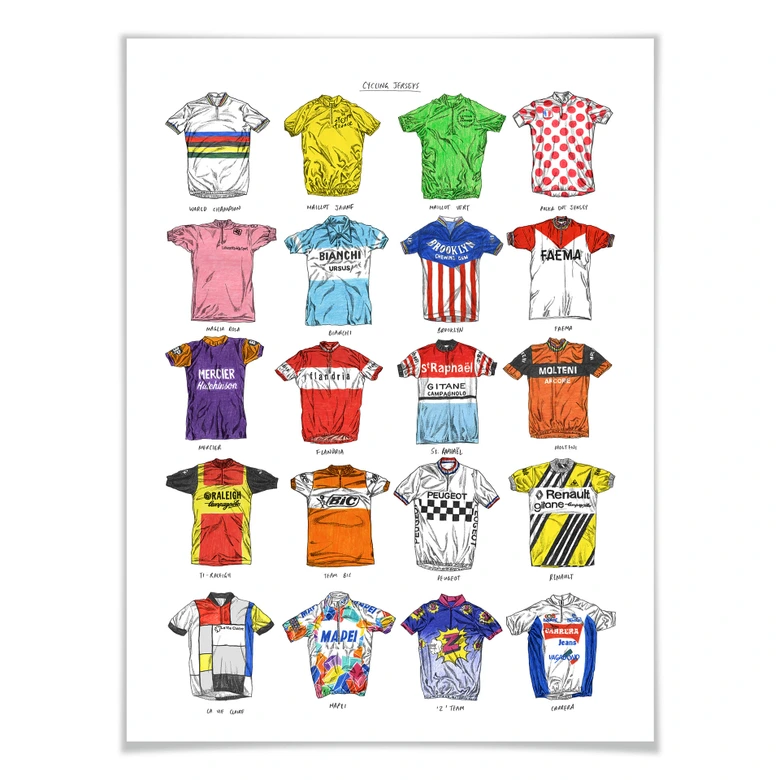 Poster Sparshott - Maillots de cyclistes 