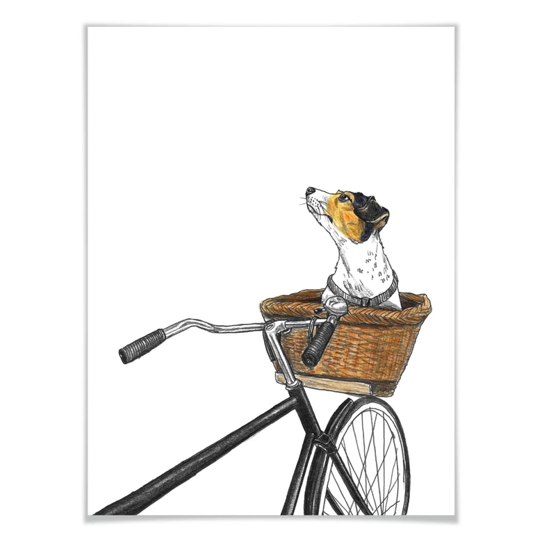 Poster Sparshott - Un chien dans un panier 