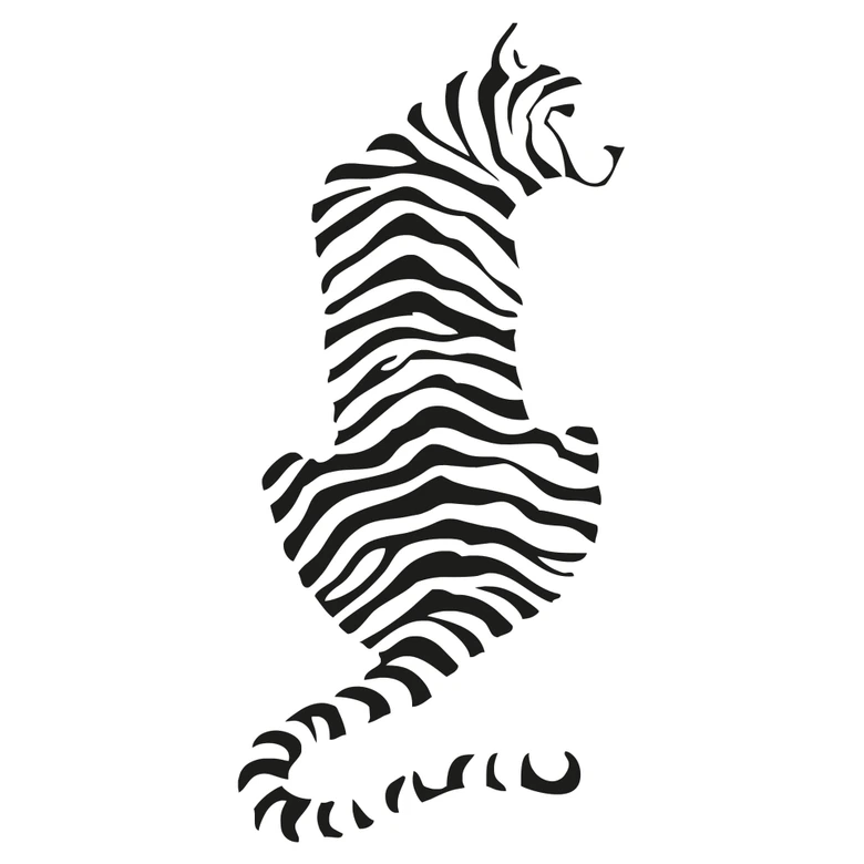 Muursticker Tijger Silhouet 