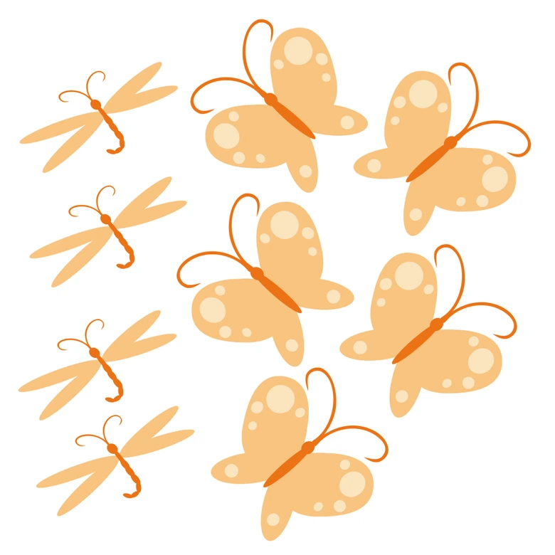 Muursticker Lentedieren Oranje 