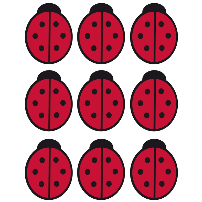 Sticker mural - Set Coccinelles Rouge 