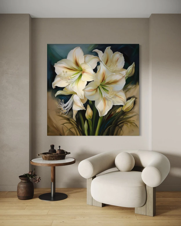 Leinwandbild Blumenstrauß Weiß 
