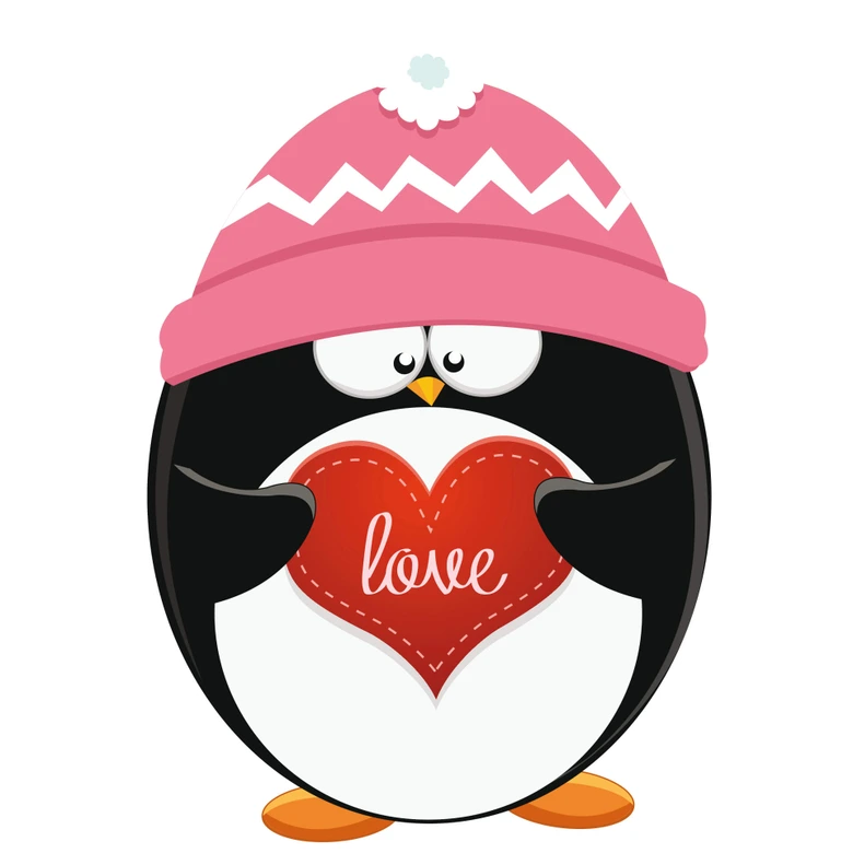Penguin with heart Wall sticker 