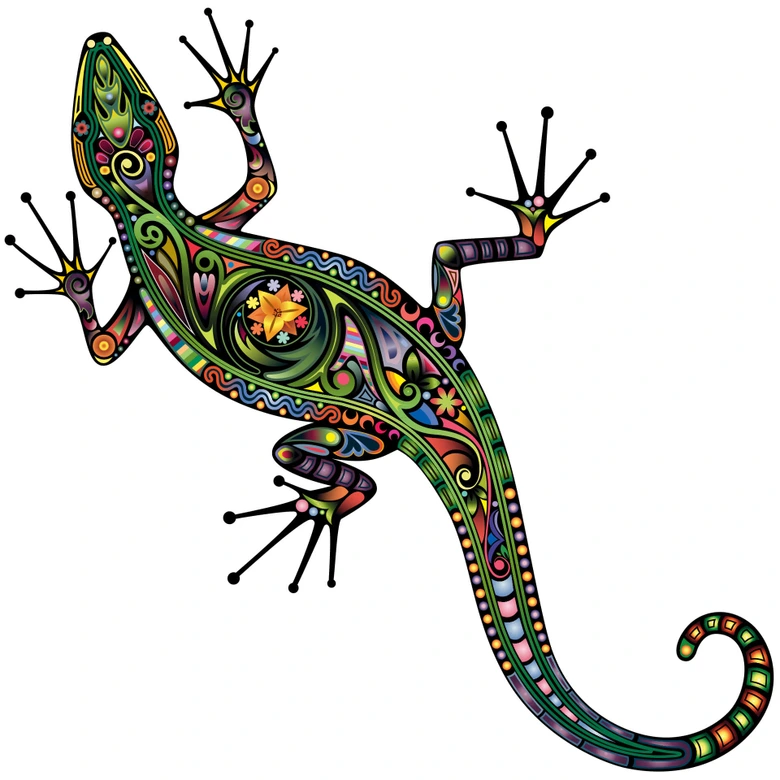 Sticker mural - Gecko coloré 