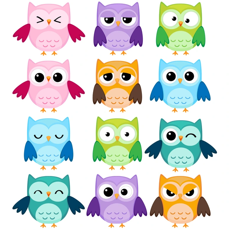 Muurstickers Uiltjes (Set) 