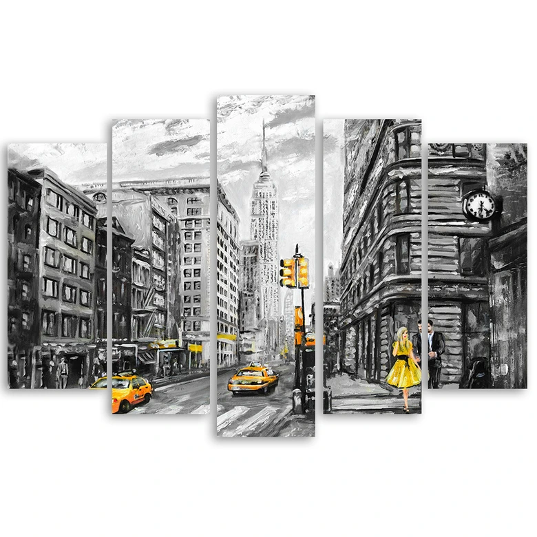 Wandbild 5-teilig, Streets in New York City 