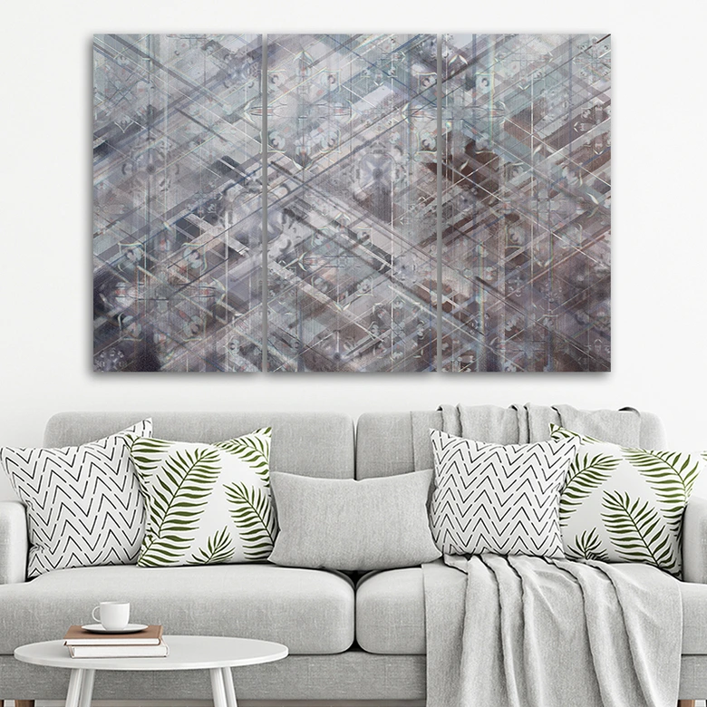 Leinwandbild 3 teilig, Abstrakte geometrische Formen 