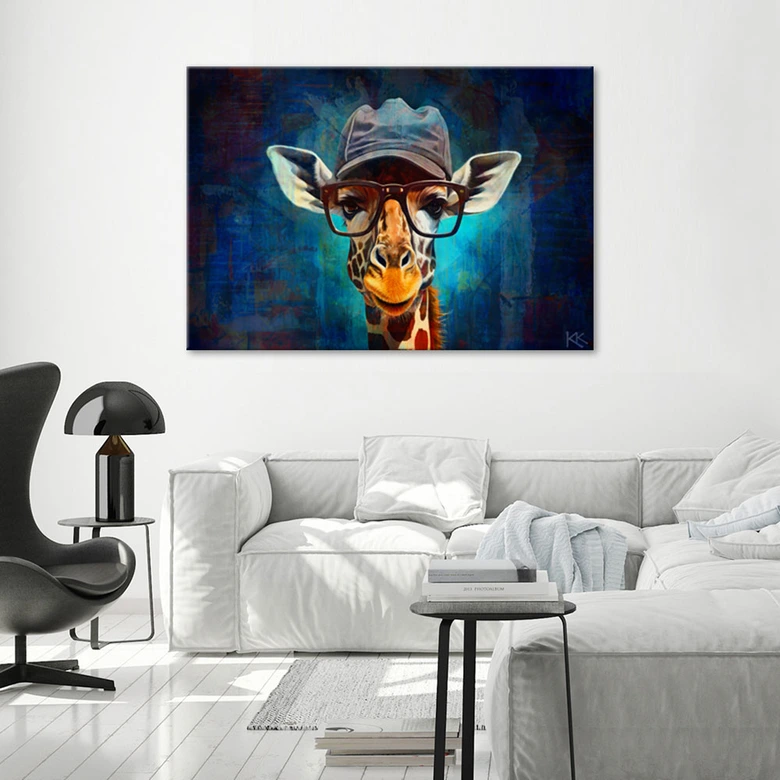Leinwandbild, Giraffe Pop Art 