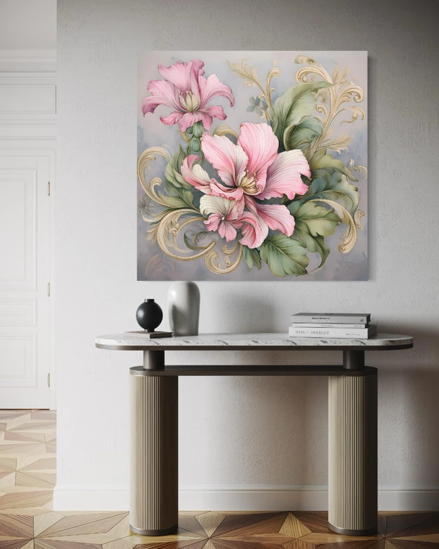 Leinwandbild Shabby Chic Blume 