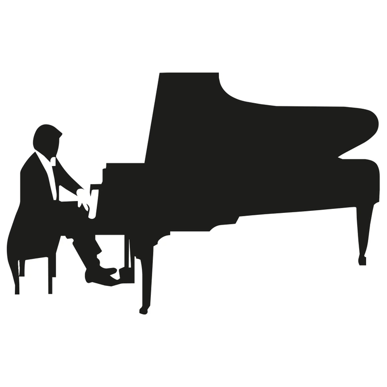Muursticker Piano Man 