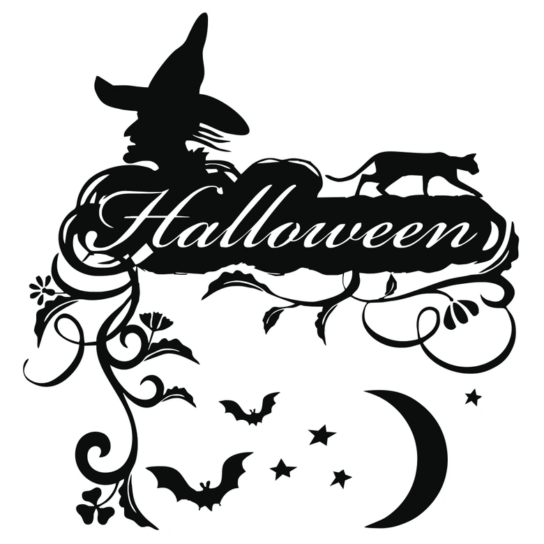 Wandtattoo Halloweenschild 