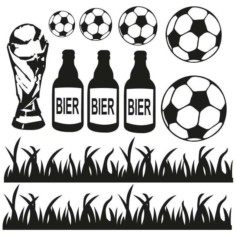 Wandtattoo Fussballset - 50x49 cm 