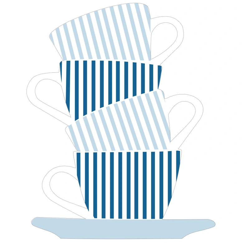 Wandtattoo Cups Blue 