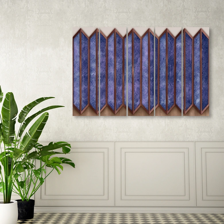 Leinwandbild 5 teilig, Buntes 3D -Fenster 