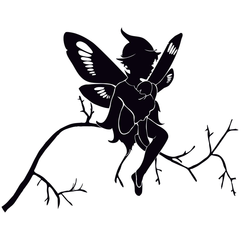 Muursticker Elfje 2-kleurig 