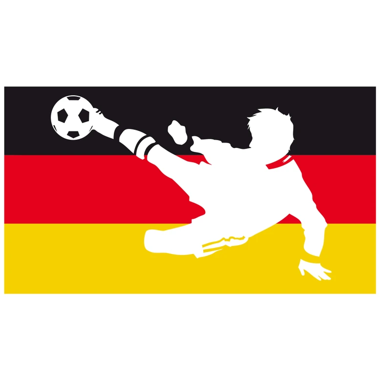 Wandtattoo Deutschland-Fahne mit Fußballer 